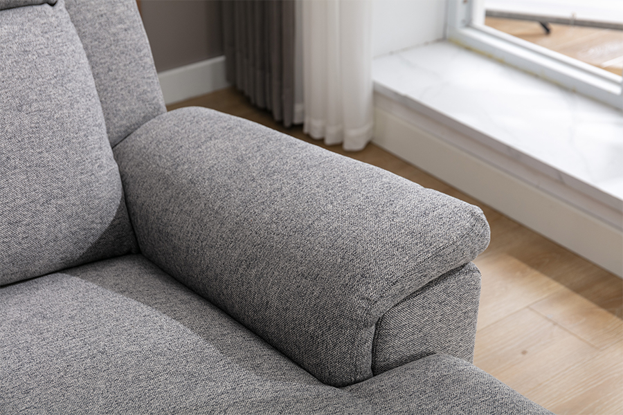 RC-7088 Dicke Polyester-Stoffhandbuch Liege-Schnittsofa mit Chaise Armlehnen und Kissen