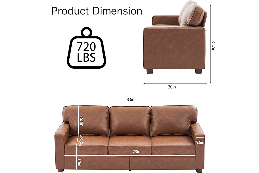 PU-Kunstledercouch, Stuhl (SF021-BR-S)/Loveseat (SF021-BR-M)/Sofa (SF021-BR-L)