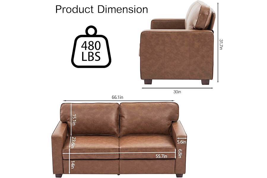 PU-Kunstledercouch, Stuhl (SF021-BR-S)/Loveseat (SF021-BR-M)/Sofa (SF021-BR-L)